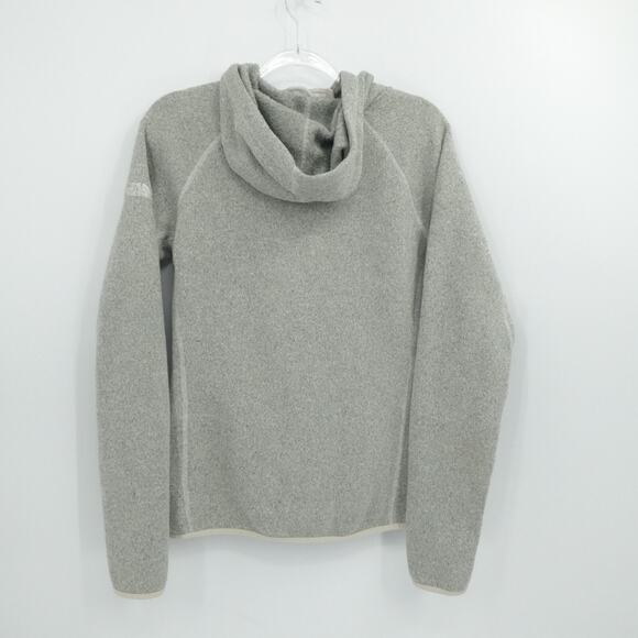 North‎ Face Sweater Womens Large Gray Crescent Sunshine 1/4 Zip Hoodie Outdoor - Picture 2 of 12